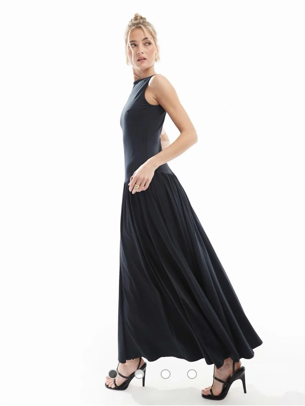 Abercrombie & Fitch Black Drop Waist Maxi Dress
